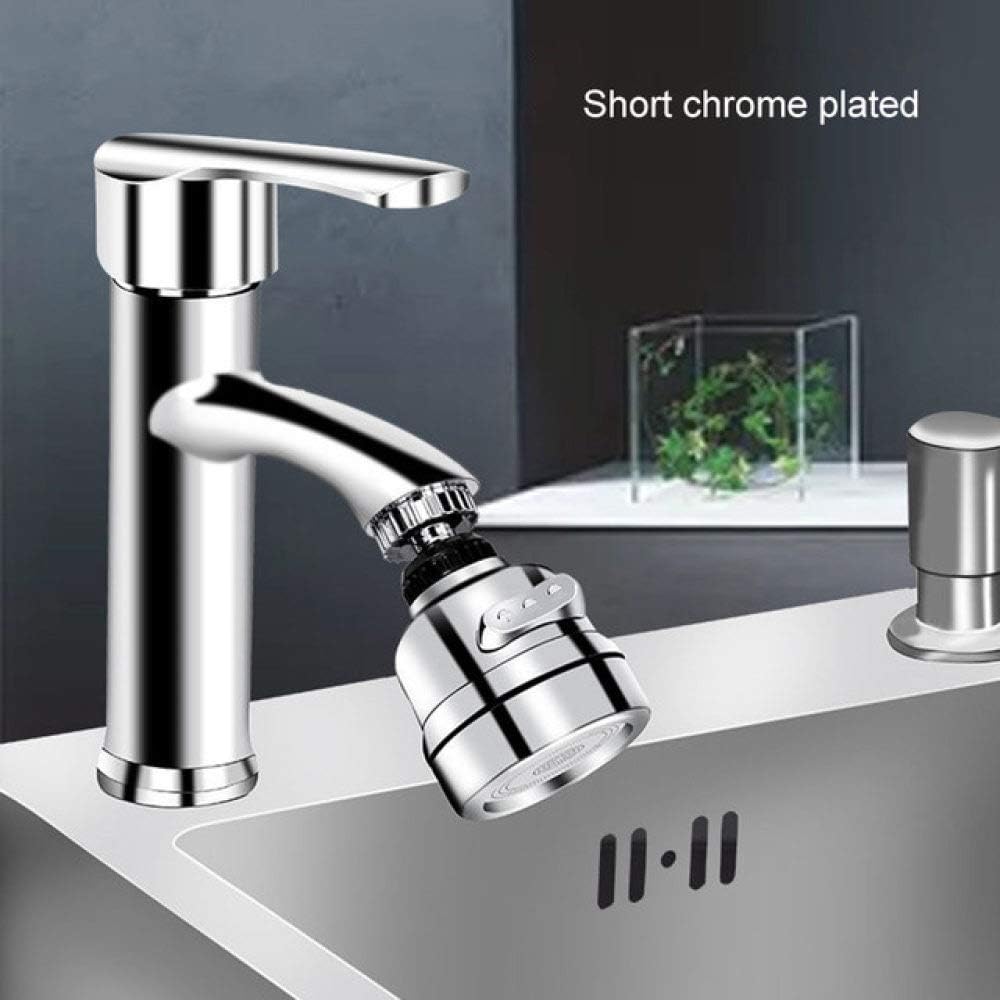 360 Degree Rotating Nozzle for Mixer Tap 3 Modes Pressurized Splash Water Saving Aerator Kitchen Aerator Diffuser Faucet 2021,Long Chrome Plated