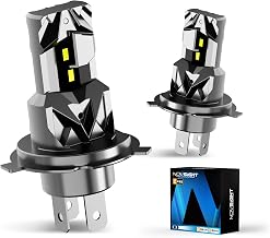 NOVSIGHT H4 LED Headlight, Hi/Lo Switching, 35,000 LM, 6500 K, 60 W, Compatible with Car Inspections, H4 LED Bulb, High Brightness Chip, White Light, 6,500 K, Fanless, Quiet, Instant Startup, IP68 Waterproof, Compatible with Cars, Bikes, Trucks, Light Veh