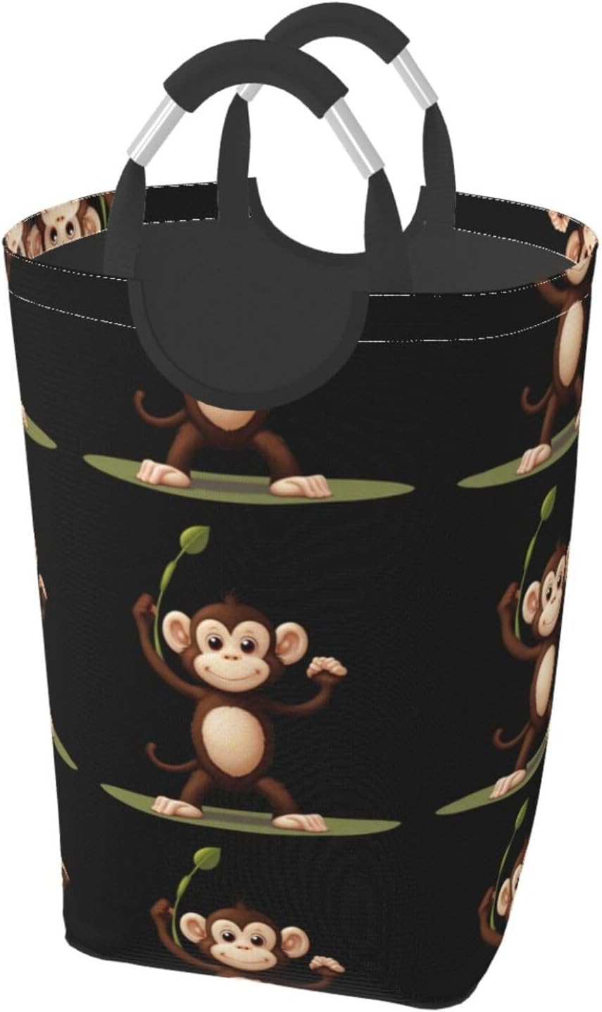 Naughty Monkey Foldable storage bag, 50L capacity, suitable for laundry room, dormitory bedroom, dirty clothes storage basket.