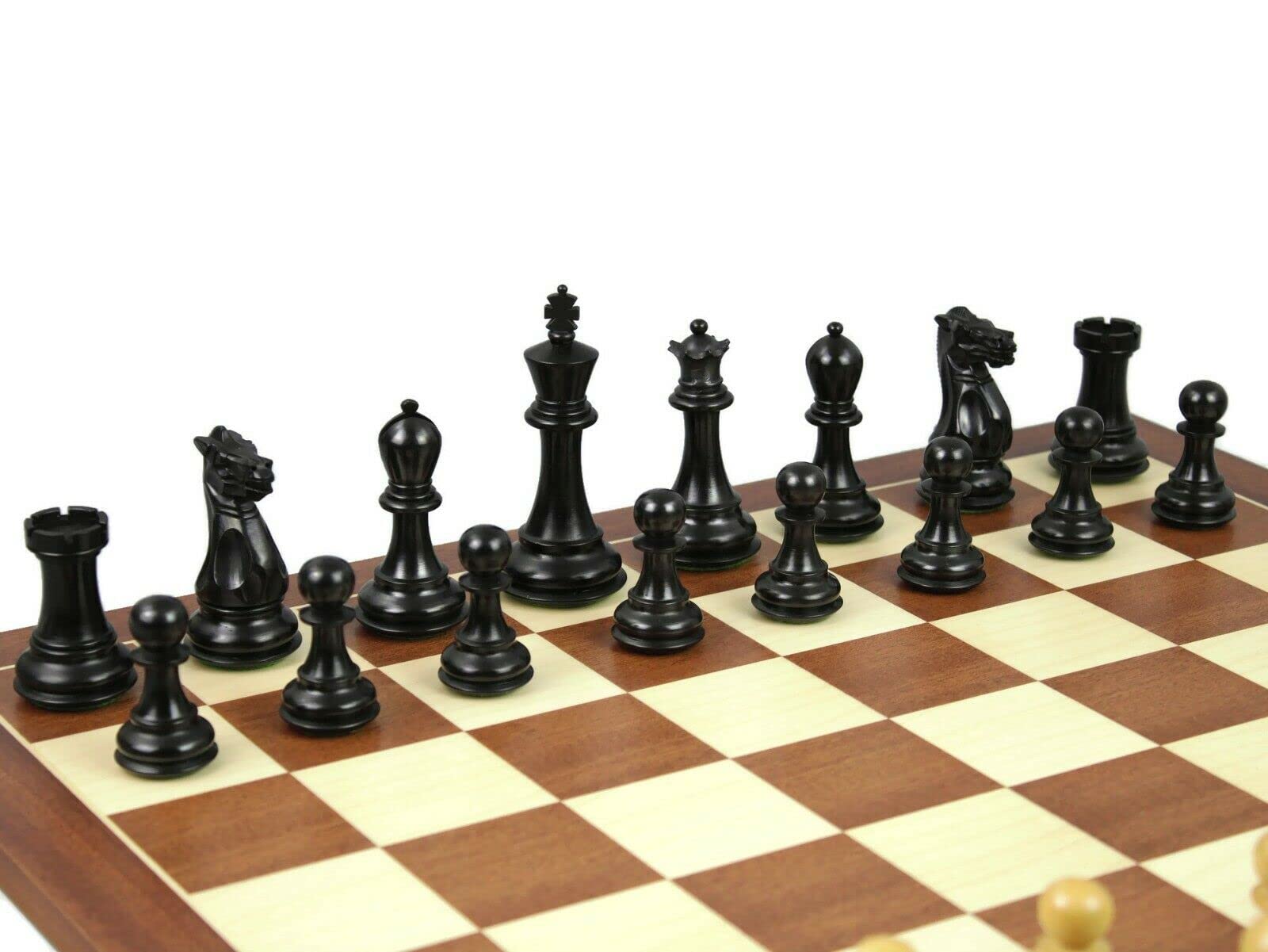 Set di scacchi in legno in mogano da 20 pollici ponderato ebano professionale Staunton pezzi da 3,75 pollici