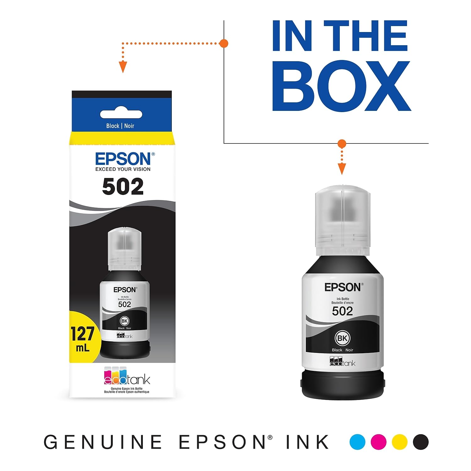 Snapklik.com : EPSON 502 EcoTank Ink Ultra-high Capacity Bottle Black Works
