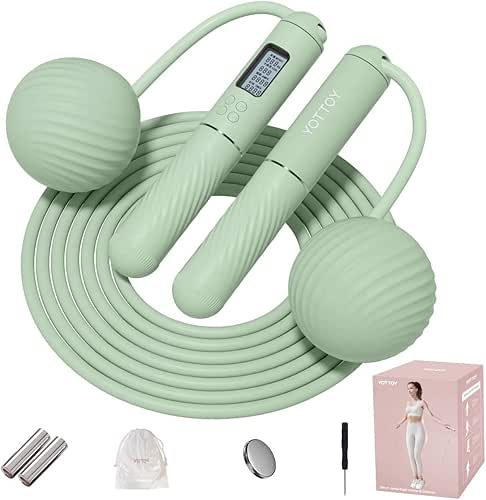 YOTTOY Skipping Ropes for Adults -Cordless Counter Jump Rope with