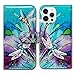 Bcov iPhone 13 Pro Max Case, Cute Dragonfly Leather Flip Phone Case Wallet Cover with Card Slot Holder Kickstand for iPhone 13 Pro Max