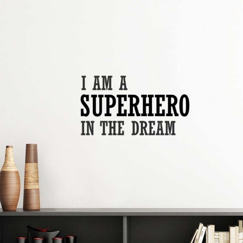 Sticker mural super-héros dans le rêve déco inspirante jaune