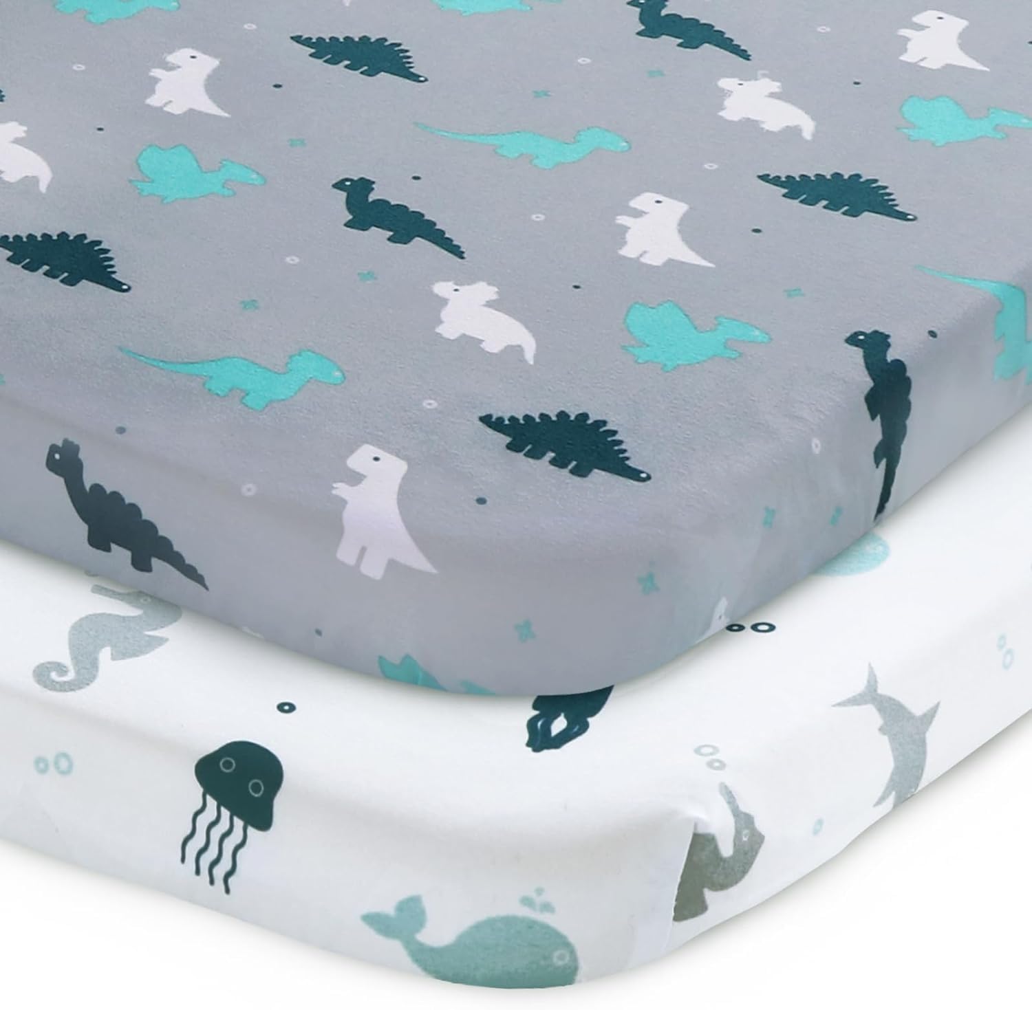 Travel Cot Sheets Fitted, 2 Pack Ultra Soft Crib Sheets, Compatible with Graco, Red Kite Travel Cot, Soft and Breathable