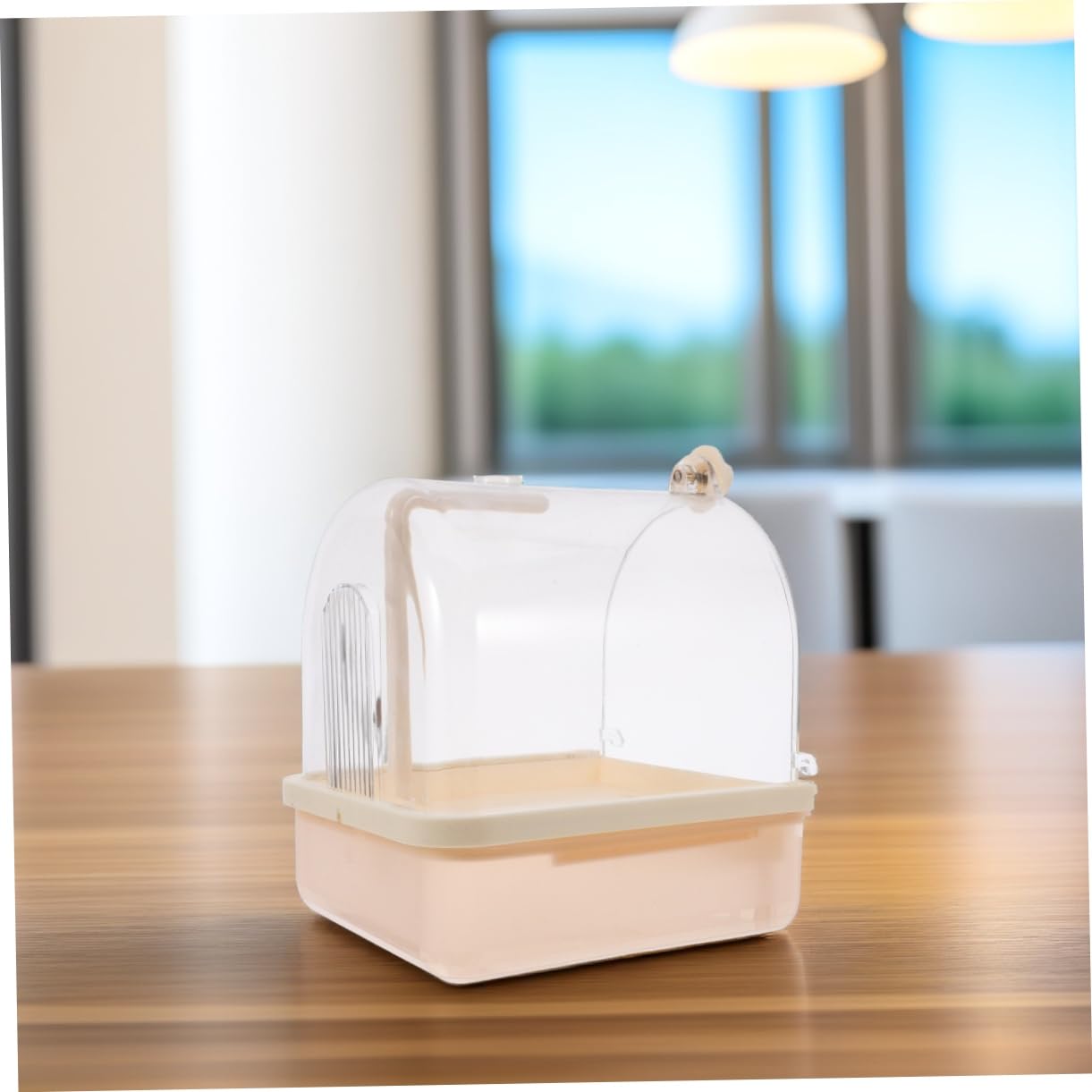 TOYANDONA Vasca da Bagno Automatica per Pappagalli, in ABS, da Esterno per Gabbia, Ambiente Confortevole, Installazione Facile
