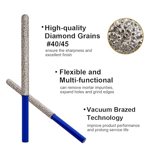 Miniatura 5 de SHDIATOOL Broca de rastrillo de mortero de diamante, 0.283 in x 2.913 in, enrutador de mortero para mortero viejo soplado ladrillos dañados o brocas