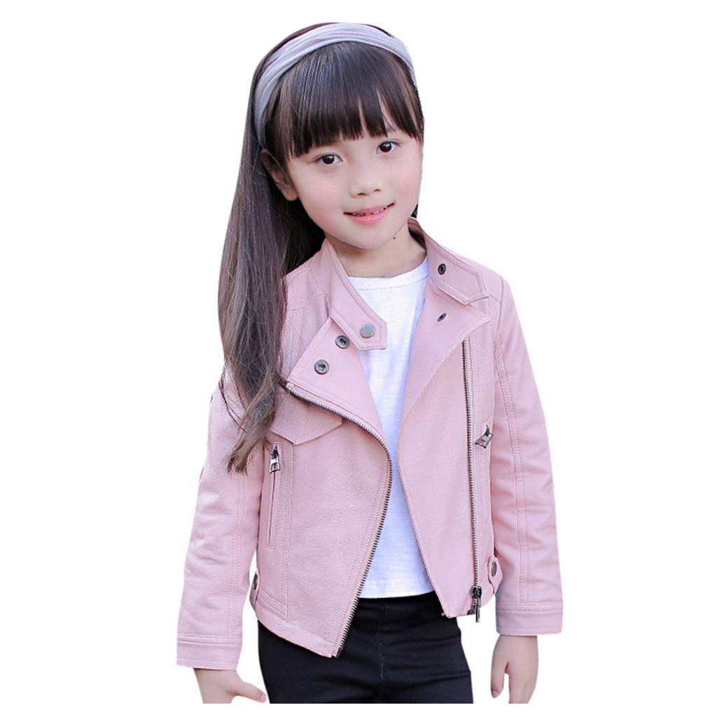 baby girl pink leather jacket