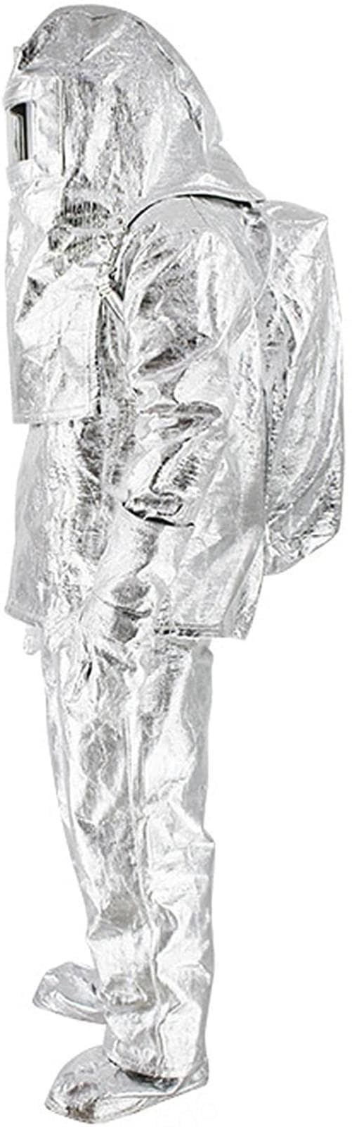 Overoles Ignífugos Traje Resistente Calor Traje Aluminizado Resistente Calor Papel Aluminio Mina Carbón, Pozo Petróleo, Mina, Planta Química,1000°-180-185cm