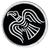 Odin's Raven Black Embroidered Patch Viking Iron-on Norway Flag Banner