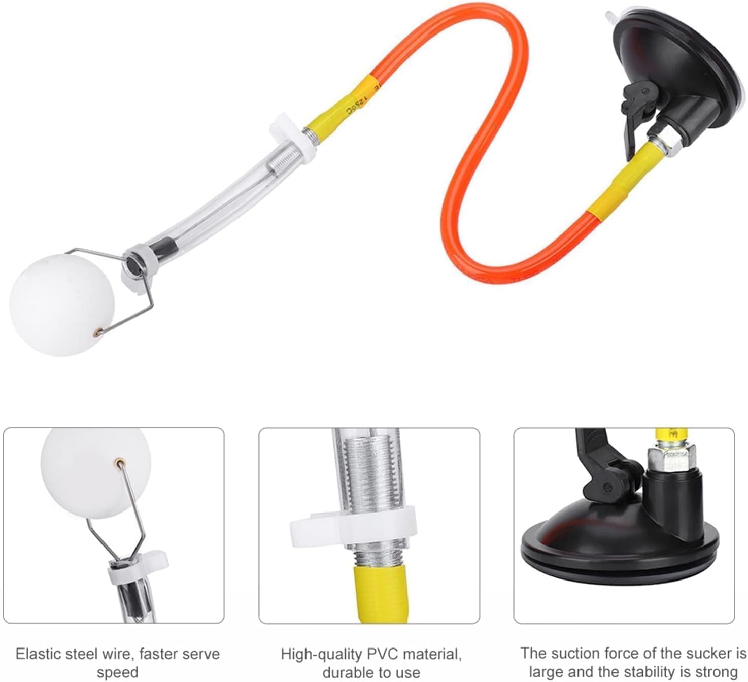 Ping Pong Training Device, PVC Children Single Practice Partner Adjustable Sucker Balls Equipment Elastic Table Tennis Trainer for Tennis Training