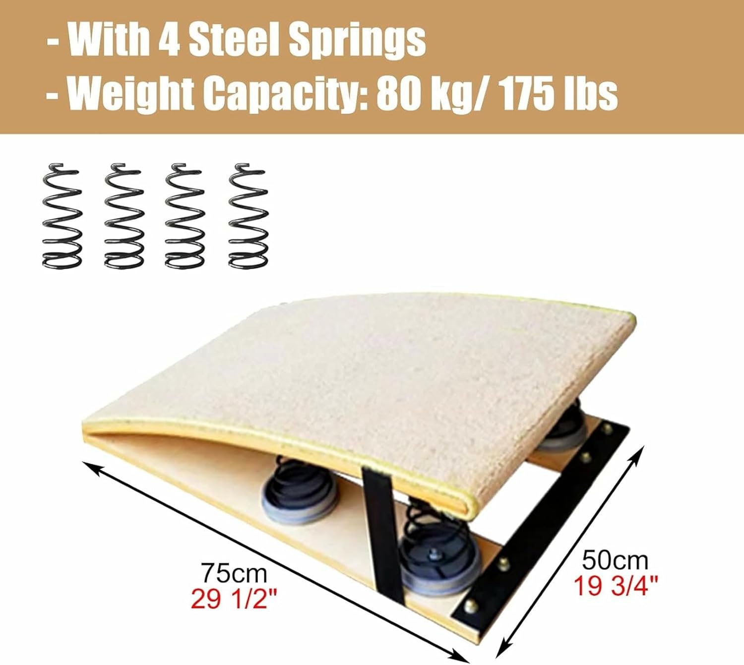 Thickened Gymnastics Springboard Kid, Little Gymnast Toddler Springboard for Vault Jumping, Home Springboard 4 Spring ＆ Non-Slip Mats