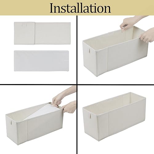 Miniatura 5 de Fordonral 4 cubos de almacenamiento estrechos de tela para cajón, estante, armario, encimera, cestas pequeñas para organizar, organizador de ropa