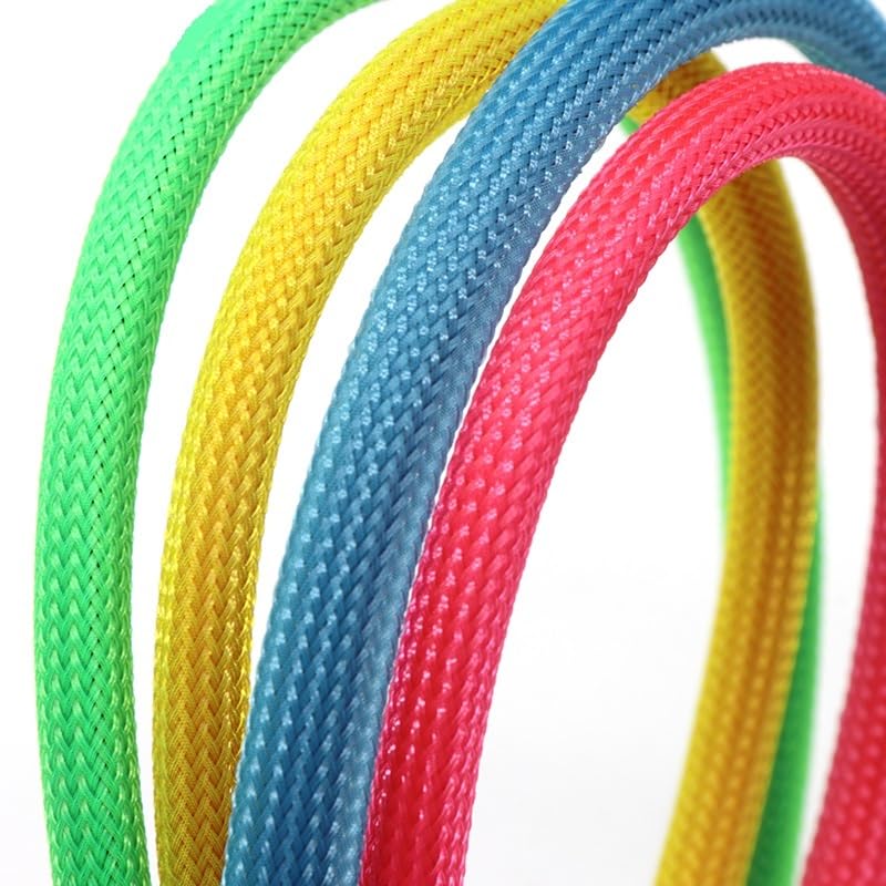 High Density PET Braided Wire Sleeve 2-14mm - Expandable U-V Cable Protection Split Sleeving,1pc(Uv Blue,16MM*5 M)