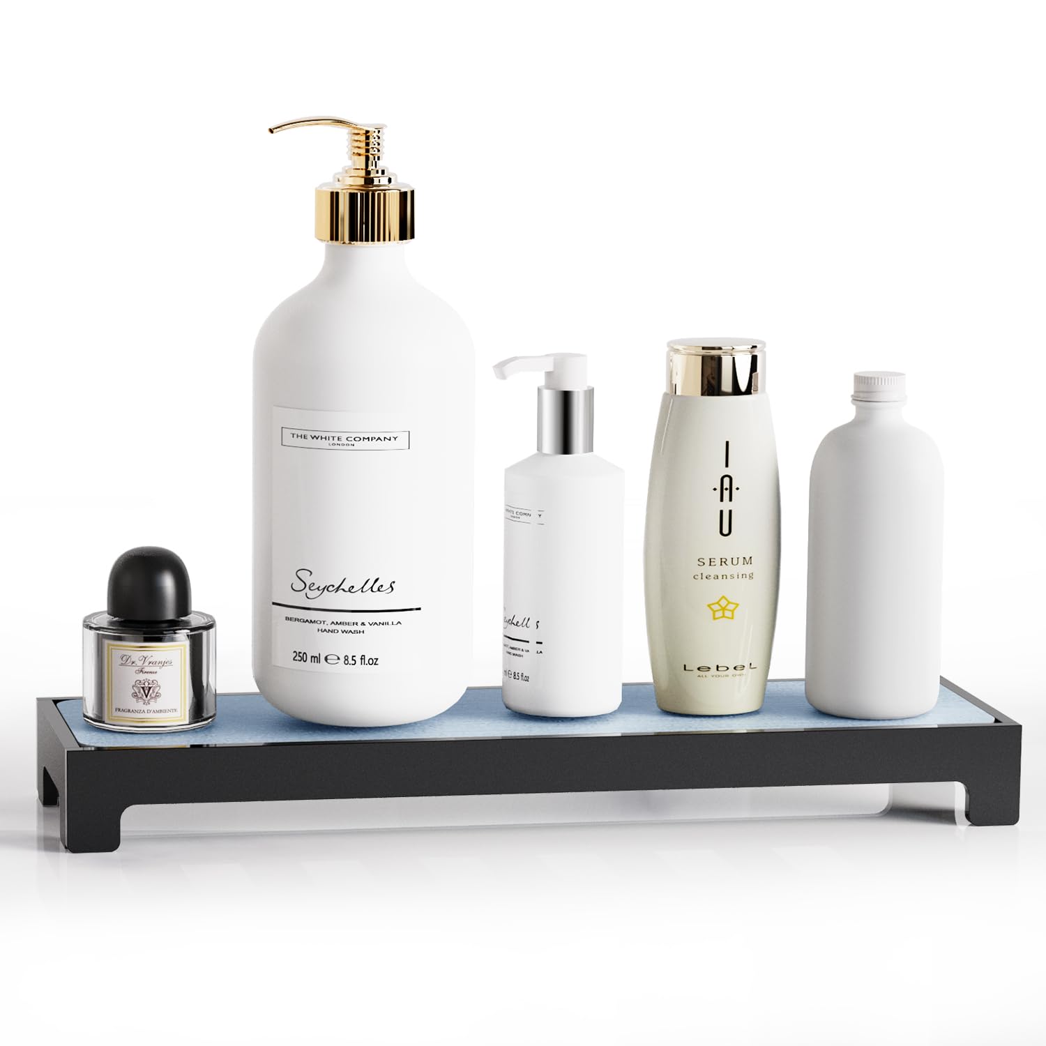 Sink Caddy, 20% 𝑺𝑷𝑨𝑪𝑬 𝑷𝑳𝑼𝑺 Instant Dry Sink Organizer Sponge Holder Kitchen Bathroom Countertop Fast Drying Rack Counter Tray Water Absorbing Stone for Bottle Brush Soap-Black