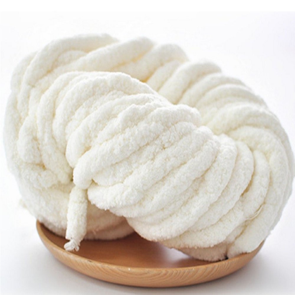 Chenille gruba dzianina, super miękka, gruby koc, robótki na ramionach, gigantyczna masywna(Light Green,1kg)