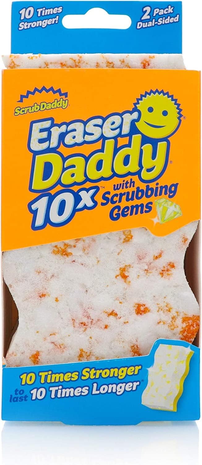 Scrub Daddy Eraser Daddy With Scrubbing Gems Lasts 10X Longer Set Of 2 Assorted