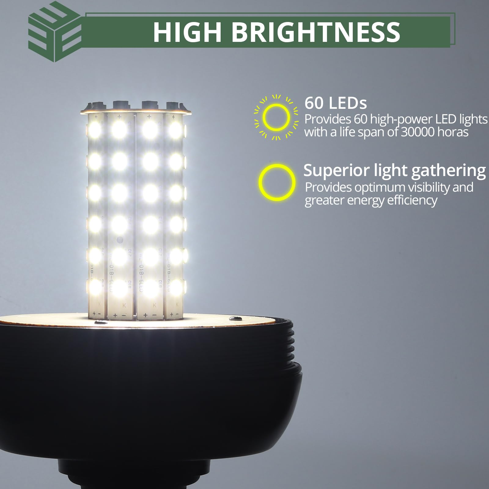 EYPINS 2x Rundumleuchte 60LED, 12V/24V Warnleuchte mit 3 Blitzmodi Rundumkennleuchte Bernstein, Blitz-Kennleuchte flexibler Aufsteckfuß für alle 12V/24V Auto, Truck, KFZ, LKW, Traktor, Bagger| R10 E9