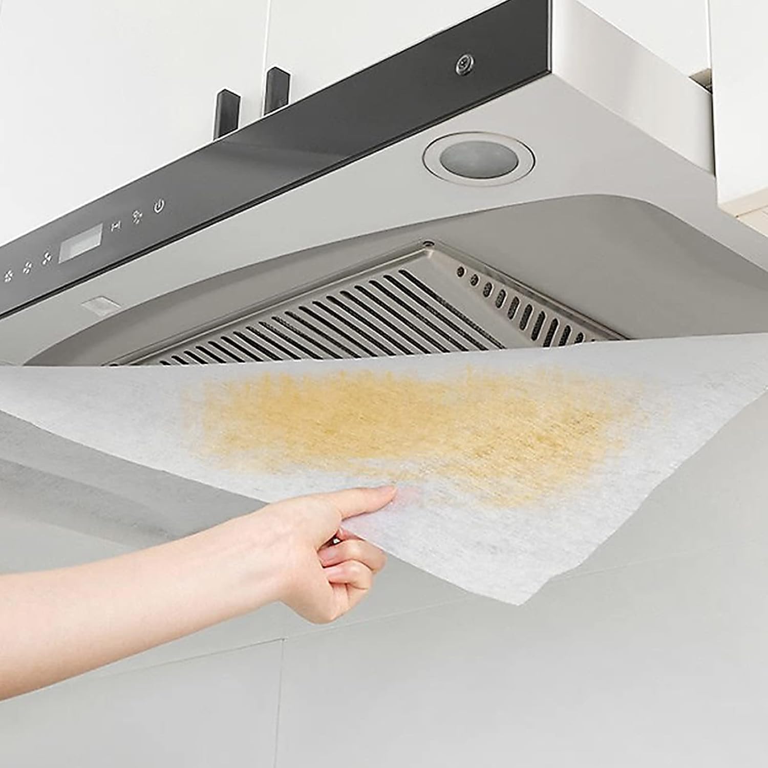 2 Rolls Range Hood Filters, Nonwoven Fabric Range Hood Replacement Filter with Adhesive Strips and Magnetic Block, Anti Oil Filter Paper for Kitchen（10 m Per Roll, White) - Image 5