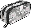 ANANGTEE Adorable Axolotls Mexican Pencil Case for Teen Girls Boys 10 In, Large Capacity Small Makeup Bag for Women, Canvas School Suppies Zipper Pouch, Office Desk Soft Organizers Travel Pen Box