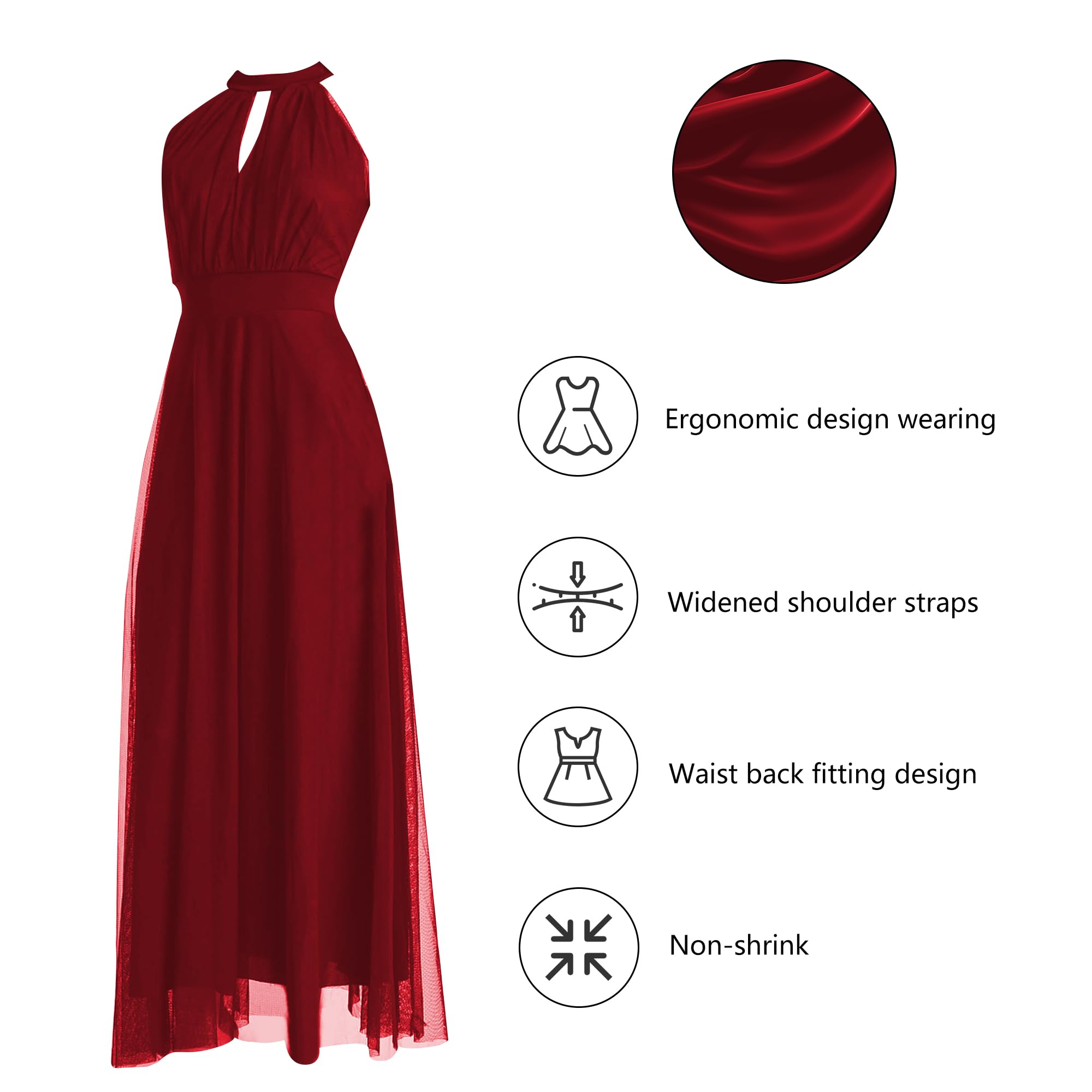 Robe longue de cérémonie pour femme en tulle avec découpe avant et bretelles – Made in Italy Yes