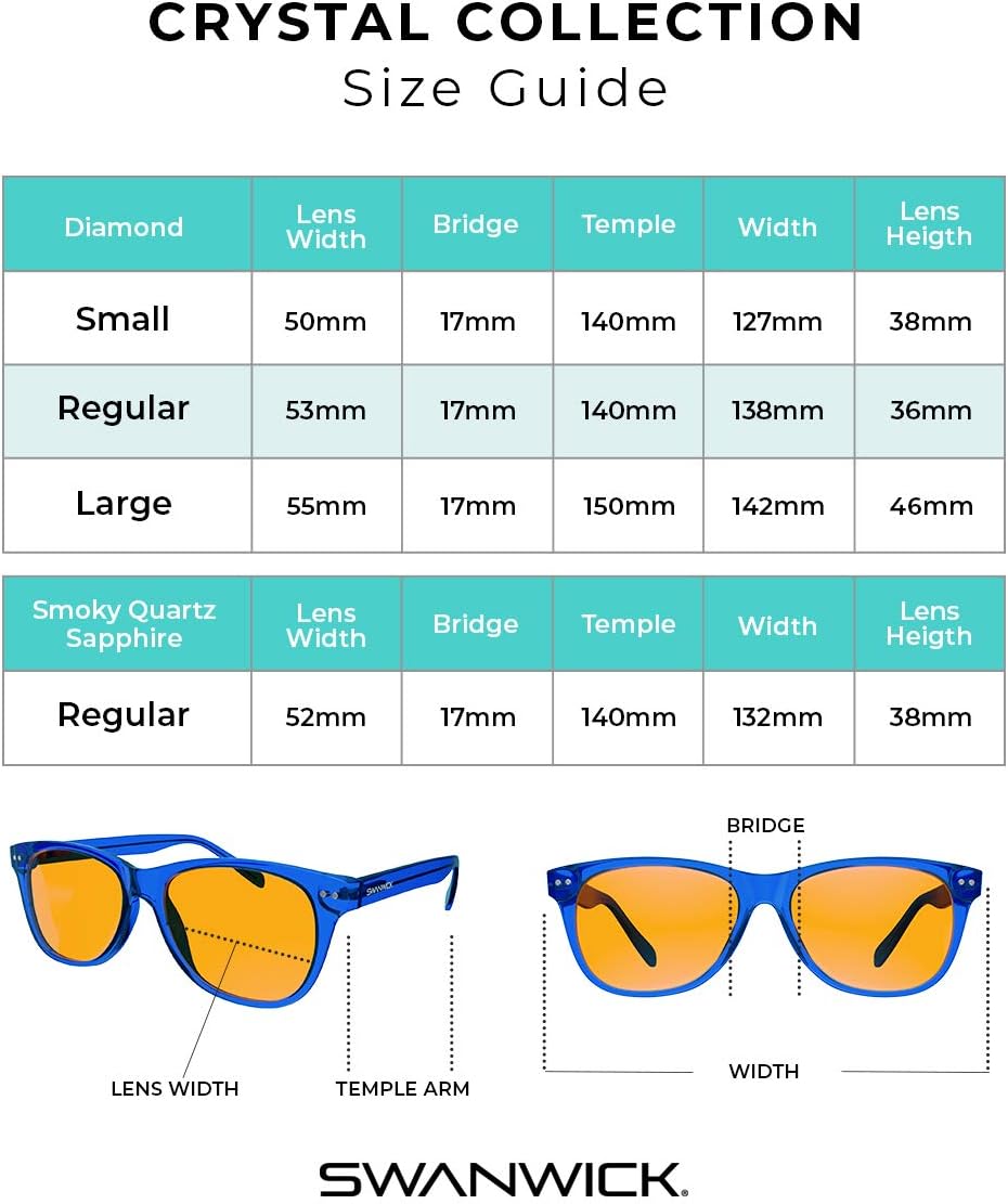 Swanwick Crystal Night Swannies - 99% Premium Blue Light Blocking Glasses, Anti Glare Anti-Fatigue & Eyestrain for Screens