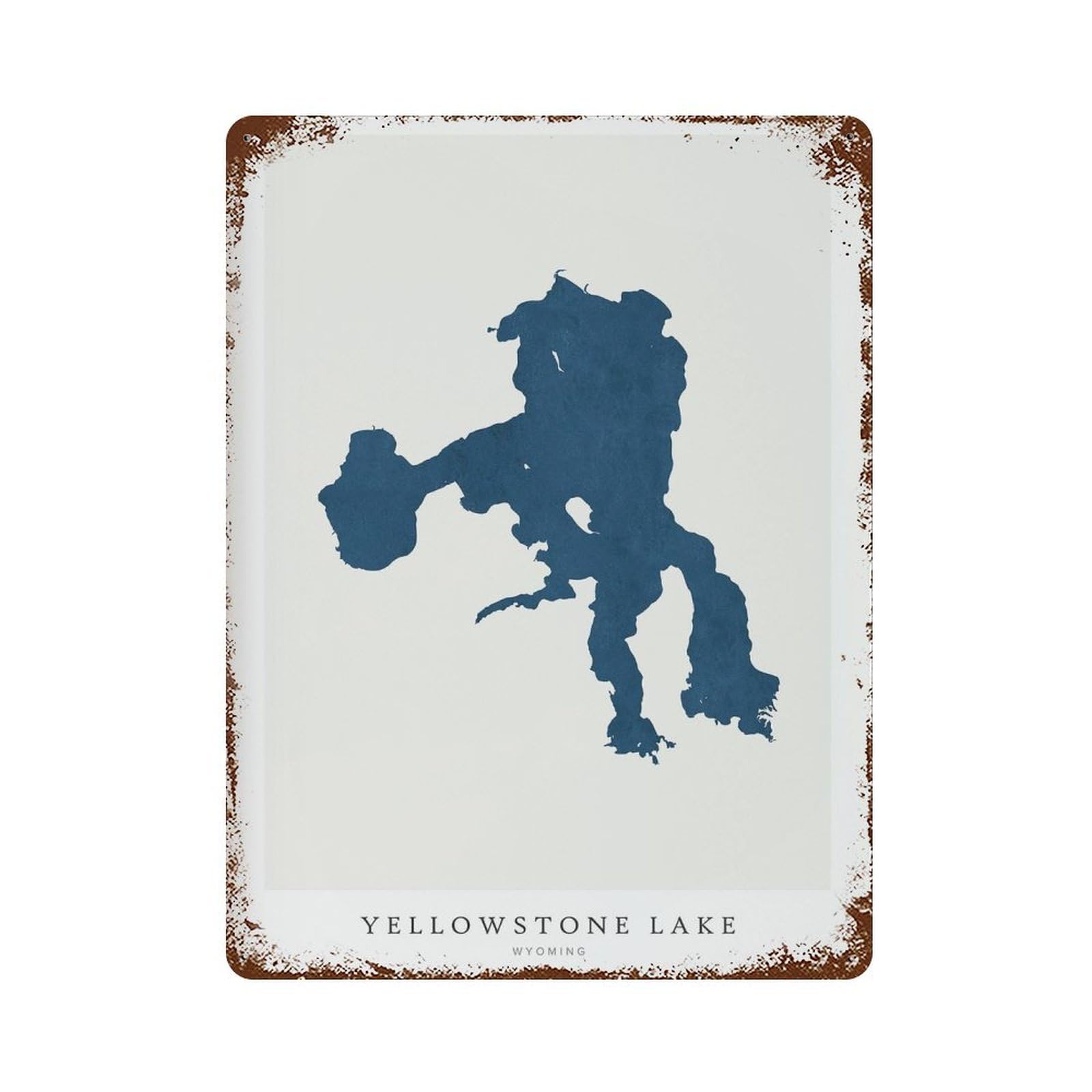 xiaoxiaoshen Yellowstone Lake Map Wyoming Wall Decor Art Metal Tin Poster Modern Home Decor Art Home Bar Shop Decorations Vintage Sign 40x30cm