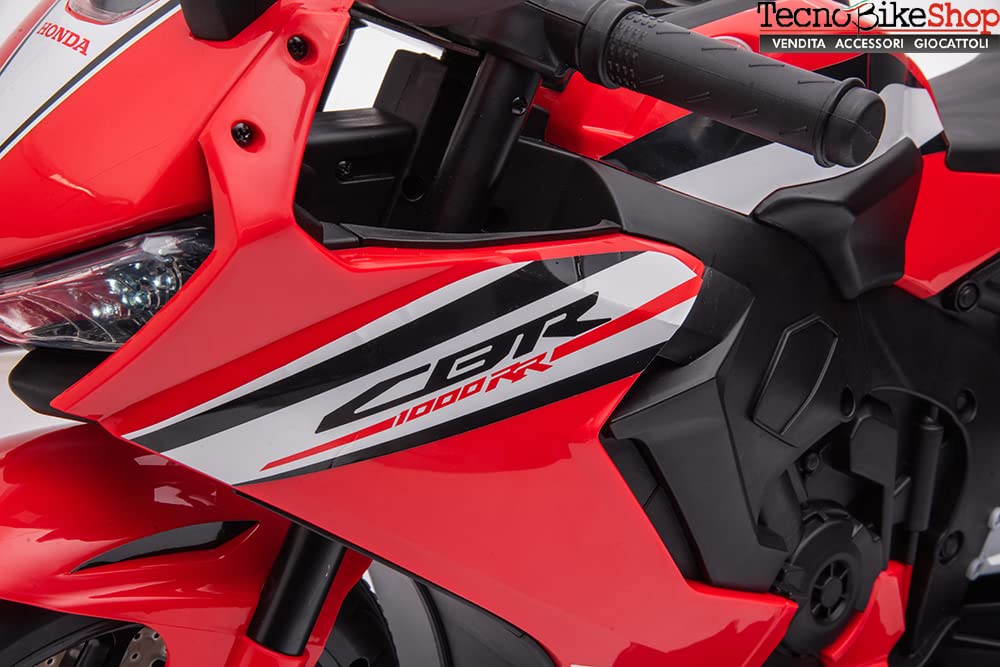 Moto Motocicletta Elettrica per Bambini Honda CBR 1000 RR 12v - Rotelle Luci Led Suoni (Bianco)