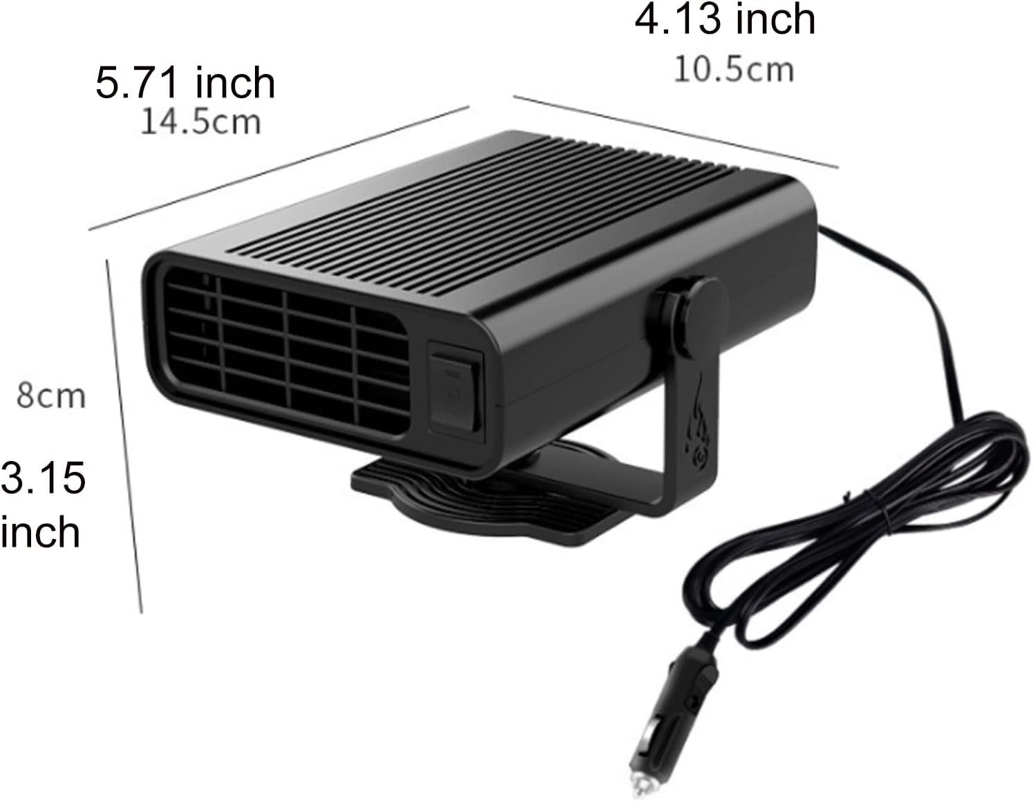 Fast Heating Vehicle Electronic Heater De-Icers Defrost Defogger And Automobile Windscreen Fan in Cigarette Lighter 2 in 1 Fast Heating/Cooling Function Portable Car Space Heater,White,12V