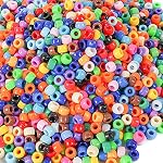 1000 Pcs 6x9 Mm Pony Beads Bulk Plastic Bracelet Beads Plastic Pony Beads for Bracelets Making Multi-Colored for Hair Braiding DIY Necklace Key Chain and Jewelry Making
