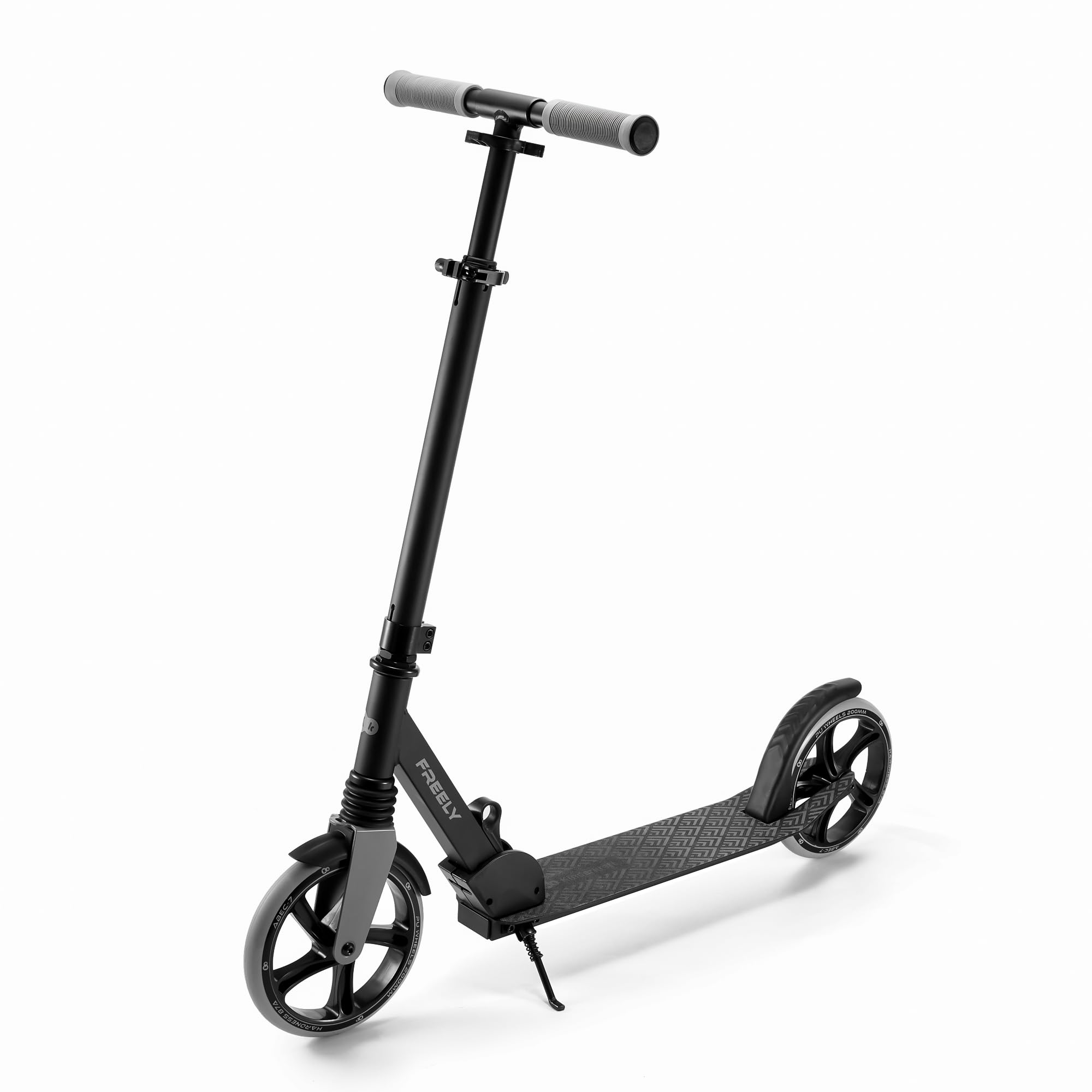 Kinderkraft FREELY up to 100 kg, Scooter, Foldable Scooter, for Children from 5 years and Adults, large 20 cm PU Wheels, Adjustable Handlebar height from 82 cm to 105 cm