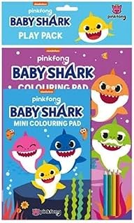 Alligator Products Baby Shark Colouring Pad Play Pack | 2x Colouring Pad and 4 Colouring Pencils, Party Bag Fillers for Kids, Colouring Books for Children with Colourful Baby Shark Characters Design