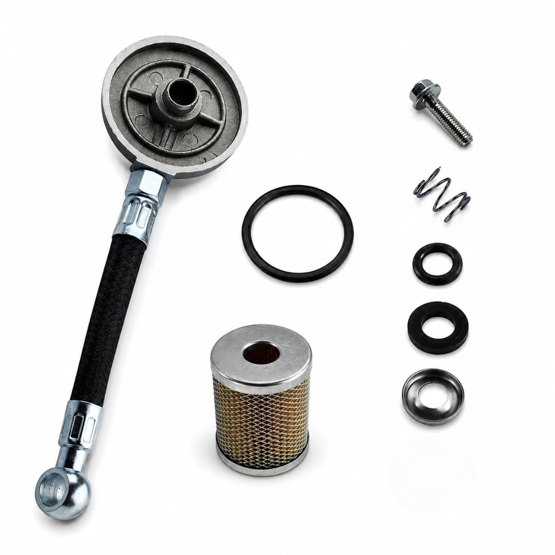 Generico Kit Serbatoio Completo + Supporto Filtro Nafta + Tasselli Serbatoio + Tubo Collegamento compatibile per motori Lombardini Diesel 6LD360 6LD400 6LD435 LDA520 per motozappa e motocoltivatore