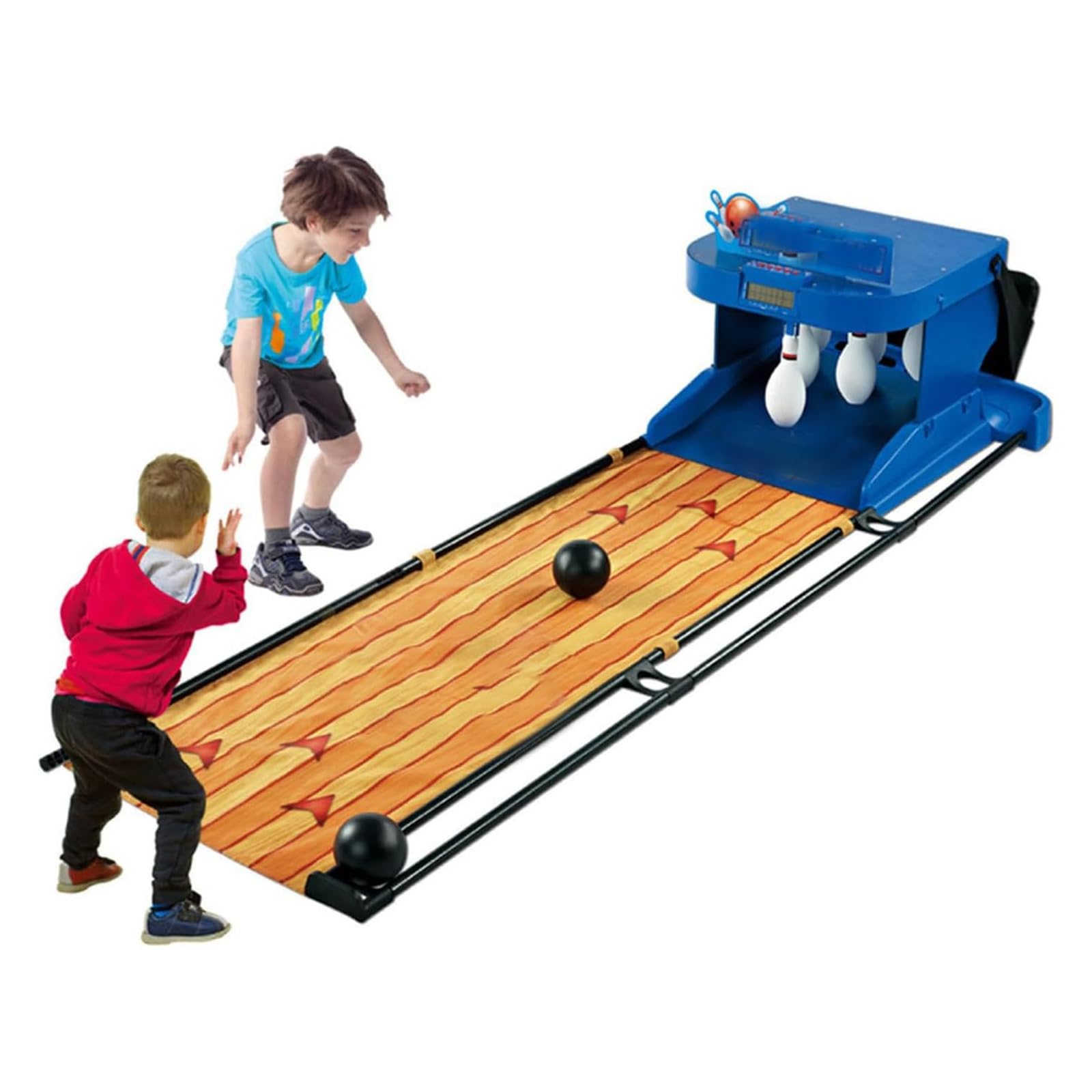 Gioco Elettronico di Bowling, Console per Giochi Sportivi di Bowling da Interno, Set da Bowling per Bambini, Pista da Bowling per La Casa, con Ripristino Automatico/Illuminazione/Effetti Sonori