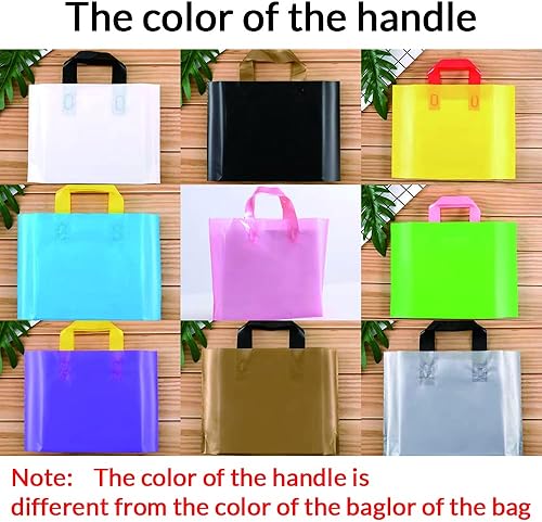 Miniatura 4 de 5-500 bolsas de plástico personalizadas para compras de mercancía con asa, bolsas personalizadas para regalo de fiesta, bolsas al por menor a granel