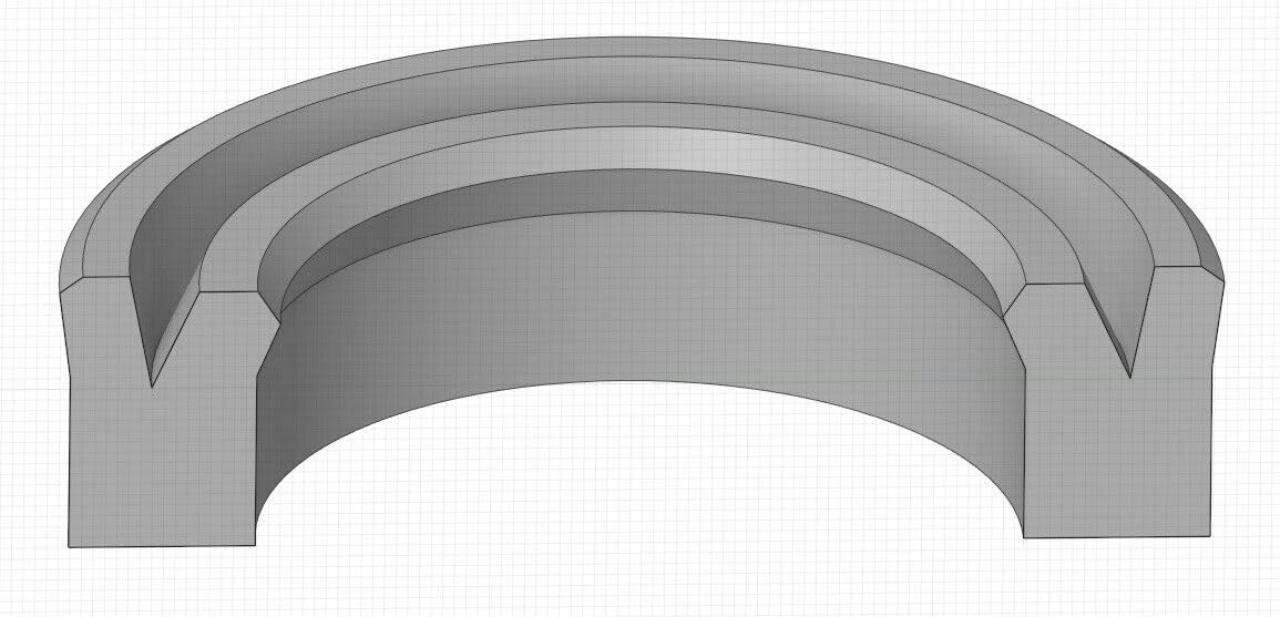 MT MRU-55X68X10 - Rod U-Seal 55mm ID X 68mm OD X 10mm
