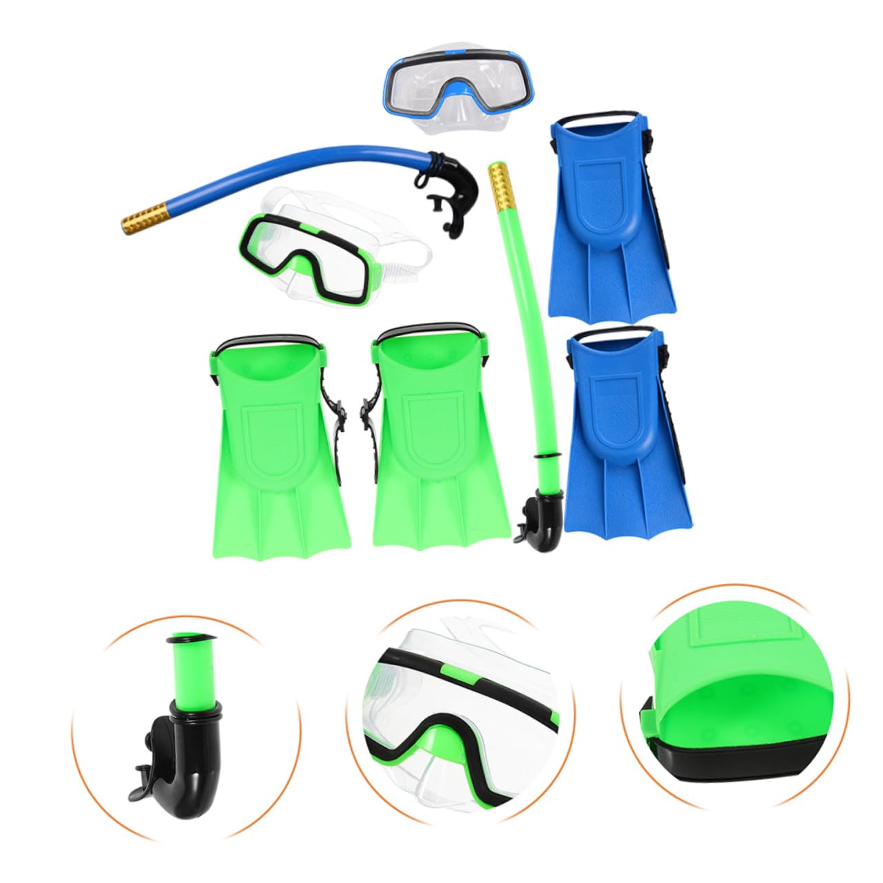 TOYANDONA Gafas De Buceo y Tubo De Snorkel Compacto y Ligero para Natación Equipo De Snorkel Duradero Aletas Cortas para Nadar para Principiantes