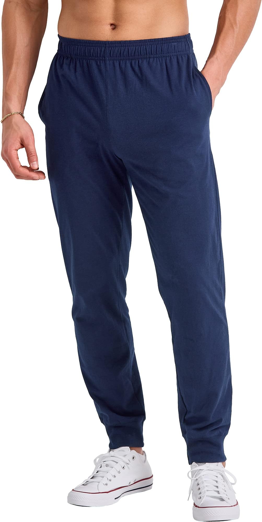 - Men's Cotton Jersey Jogger, Knit Sweatpants with Pockets, Jogger, Cinched Cuff and Straight Leg