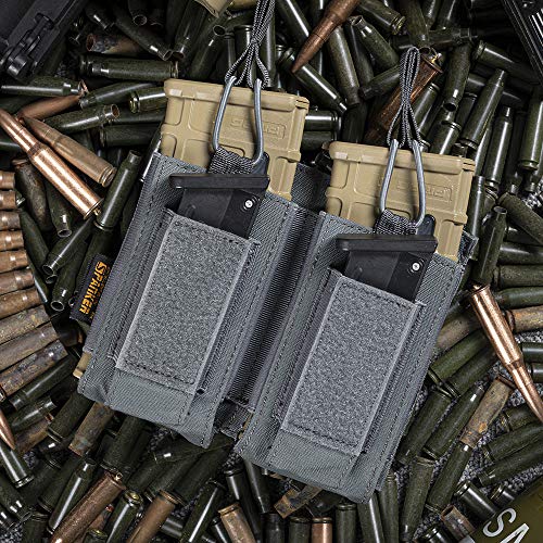 Excellent Elite Spanker Open-Top Single/Double/Triple Molle Mag Pouch For M4 M14 M16 Ak Ar Elastic Rifle Magazines For Pistol Mag Pouch(Grey) #TOP6