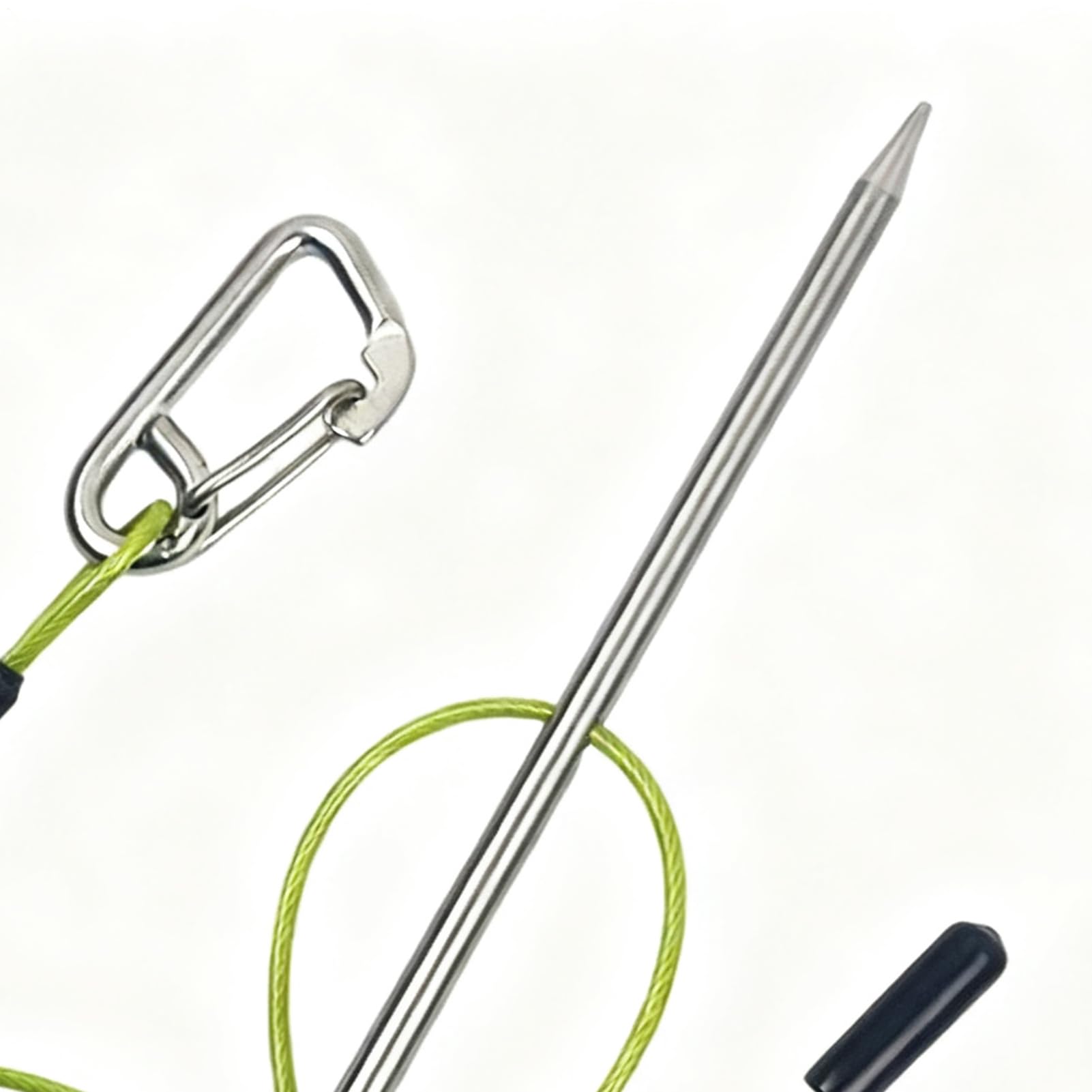 Extractor de pescado de acero inoxidable | Cuerda de clip resistente | Con mosquetón y pinza de pescado, para submarinismo, kayak, lago, estanque, zona costera