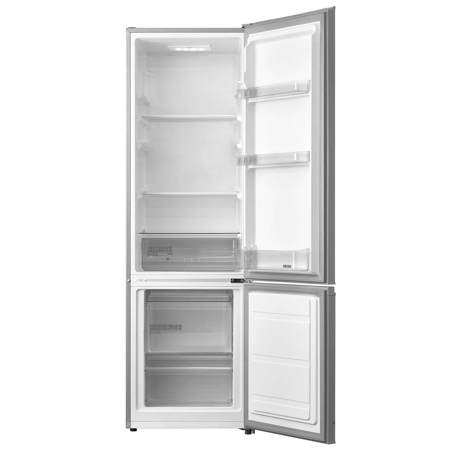 COMFEE' RCB359IX2 262L Frigorifero Combinato, Alto 177,5 cm, Tecnologia Low Frost, Silenzioso 39 dB, Illuminazione LED, Termostato Regolabile, 197L Frigo + 65L Congelatore, Inox