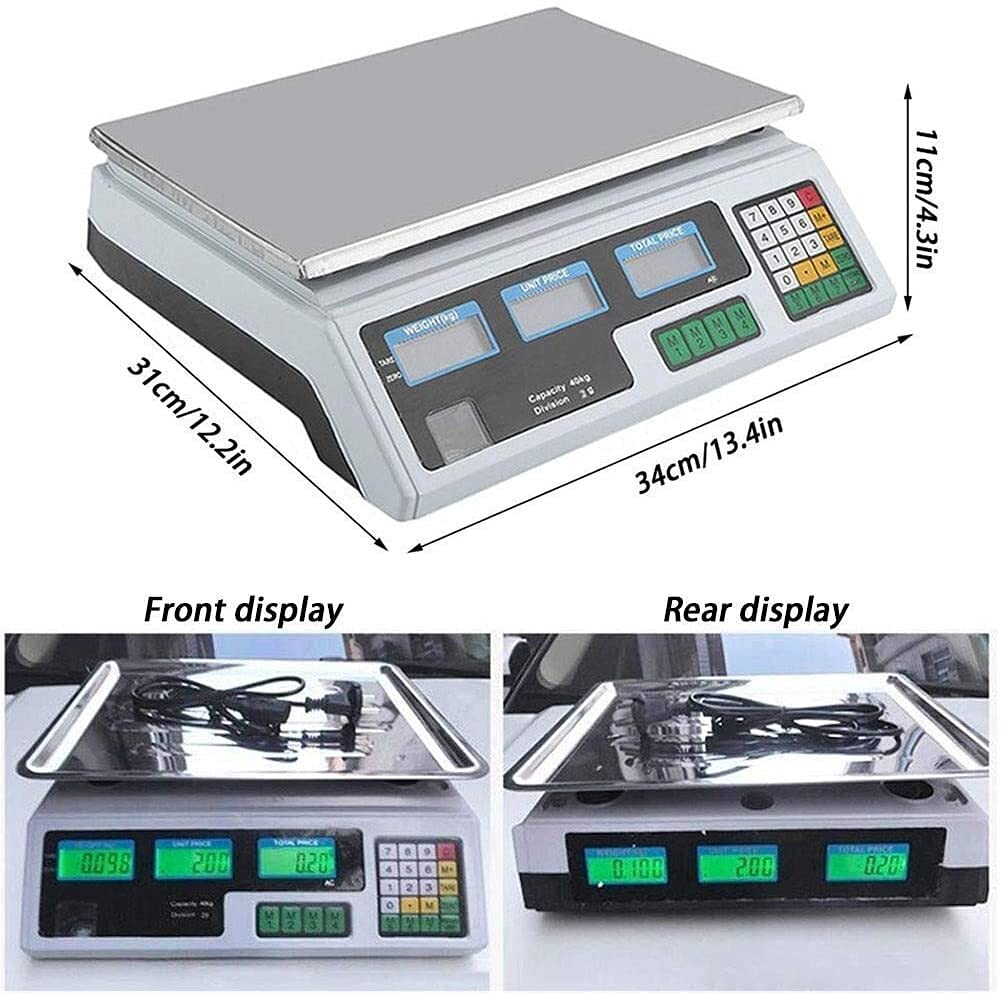 Küchenwaage Digital Digitale Waage mit Einer Kapazität von 40 kg wiegt auf 1 g genau (Color : A)