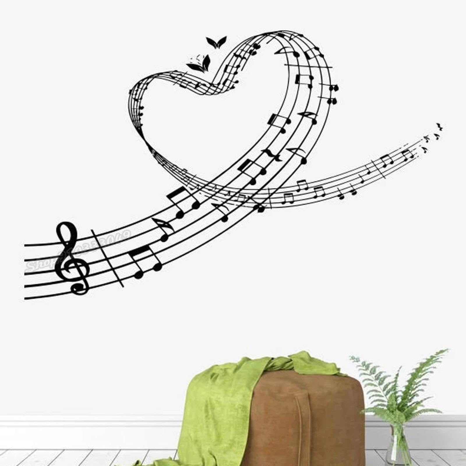 Youousi Black Musical Instrument Note Wall Decals, Musical Studio Vinyl Decals For Children's Rooms And Families, Decorative Artistic Decals