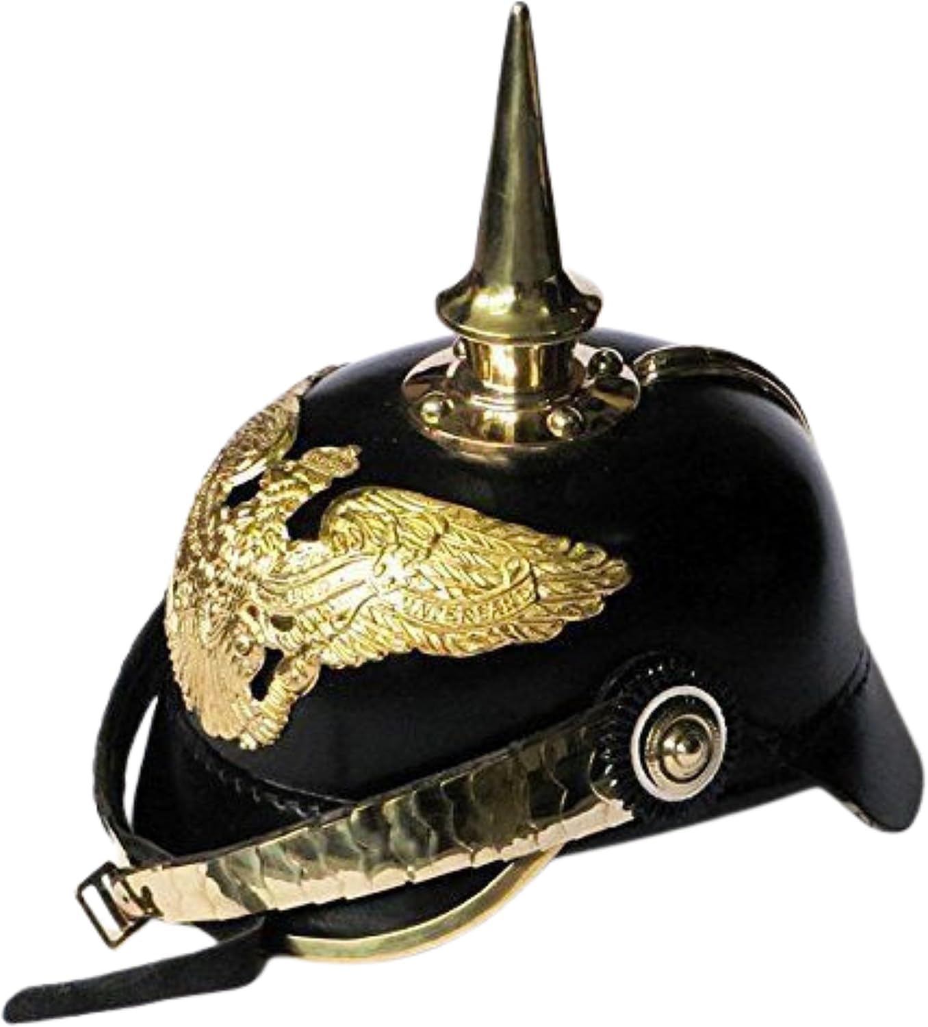 Casco militar alemán Pickelhaube imperial prusiano, siglo XIX, color negro