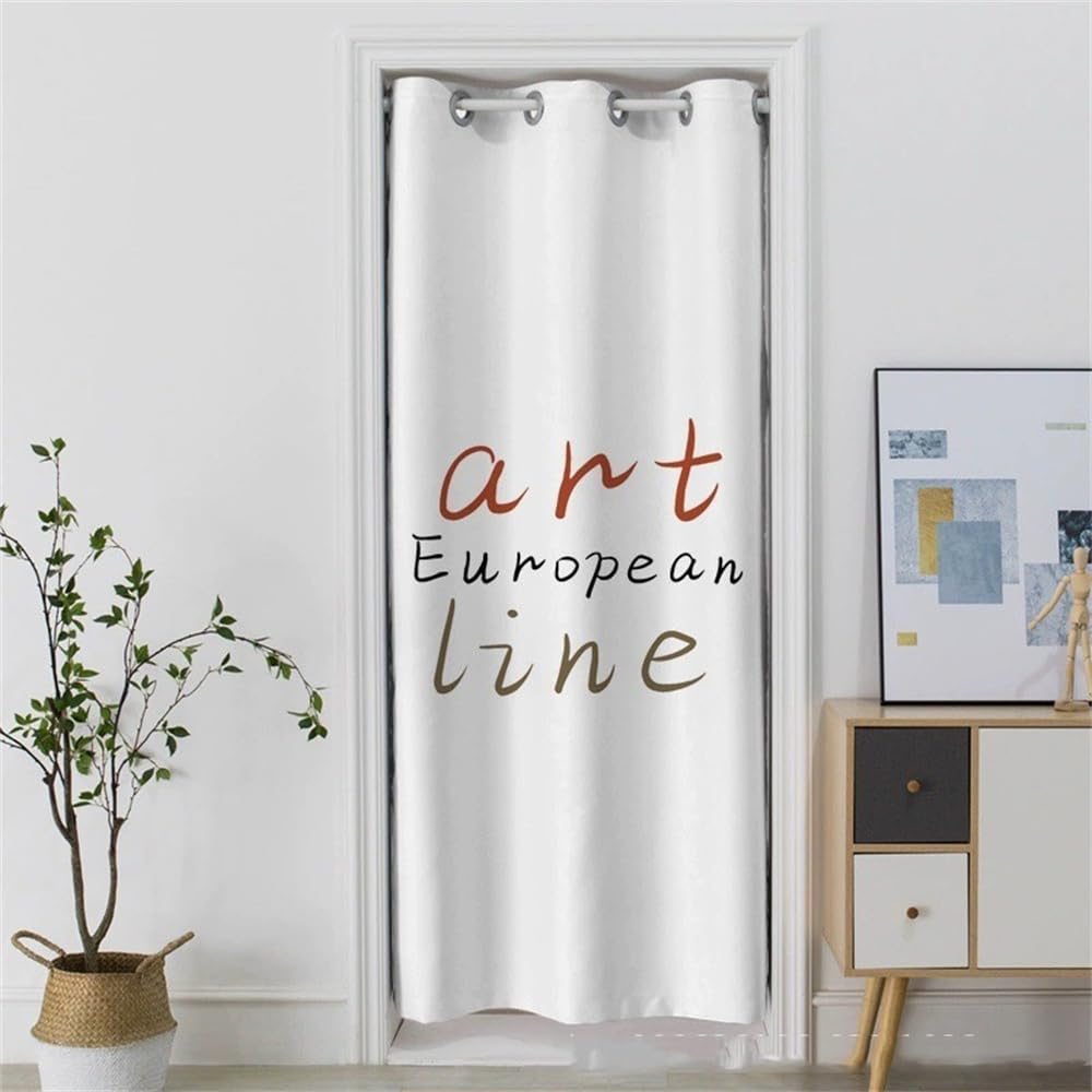 Odot Rideau de Porte à Oeillets Interieur, Rideau Occultant avec Imprimé Simple Moderne, Moderne Rideau de Séparation de Piece pour Entrée, Salon et Chambre - 1 Panneau (200x200cm,Art)