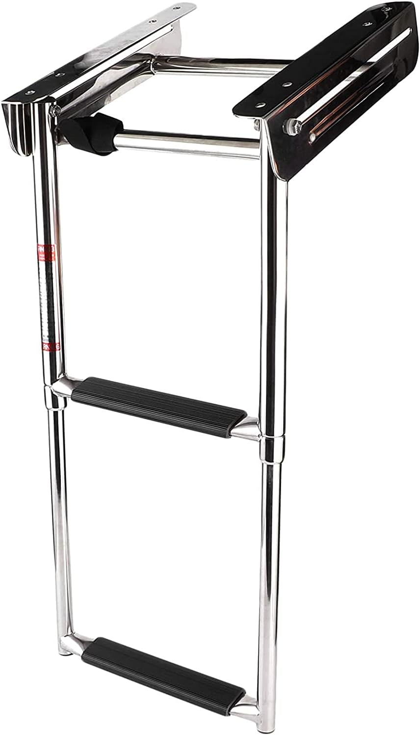 Stainless Steel 2 Step Swim Step Boat,Ladder Steps Telescoping Swim Ladder for Boats,Dock Ladder,400 Pounds Capacity,for Marine Boarding,Pool