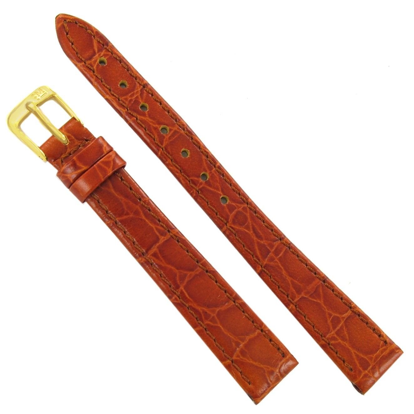 13mm Morellato Genuine Leather Crocodile Grain Tan Padded Stitched Ladies Watch Band 1563
