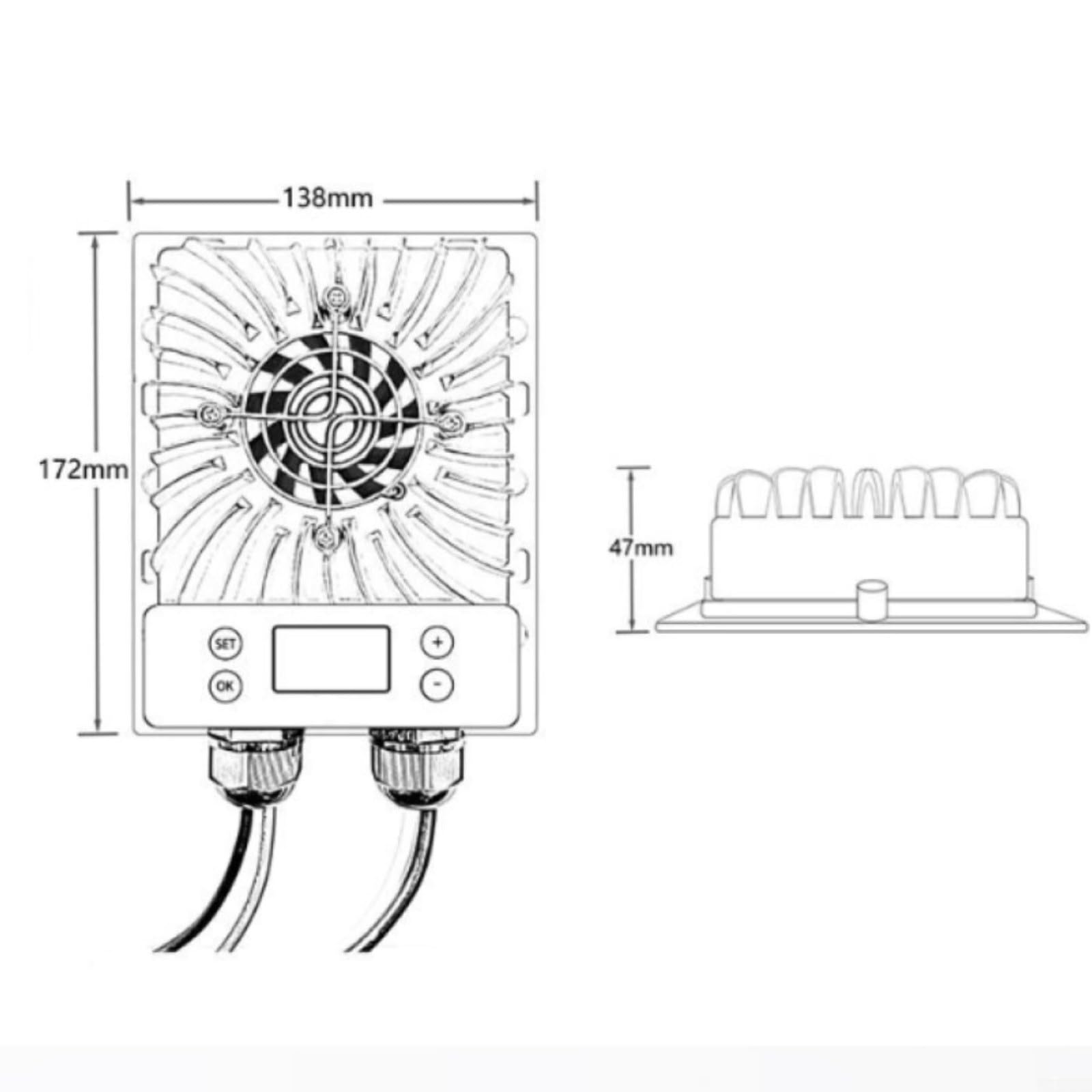 Regulador de carga solar MPPT de 400 W, 120-180 V, 99,5 % de eficiencia, voltaje ajustable, enfriamiento inteligente del ventilador para baterías de plomo-ácido, litio-fosfato ferroso, para caravanas