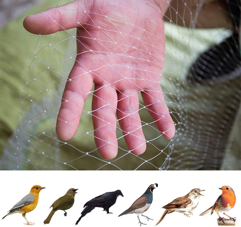 White Garden Bird Netting,Nylon Anti Bird Protection Net Pond Netting Garden Plant Fruits Net Mesh Reusable Fencing from Rodents Birds Deer Poultry Best