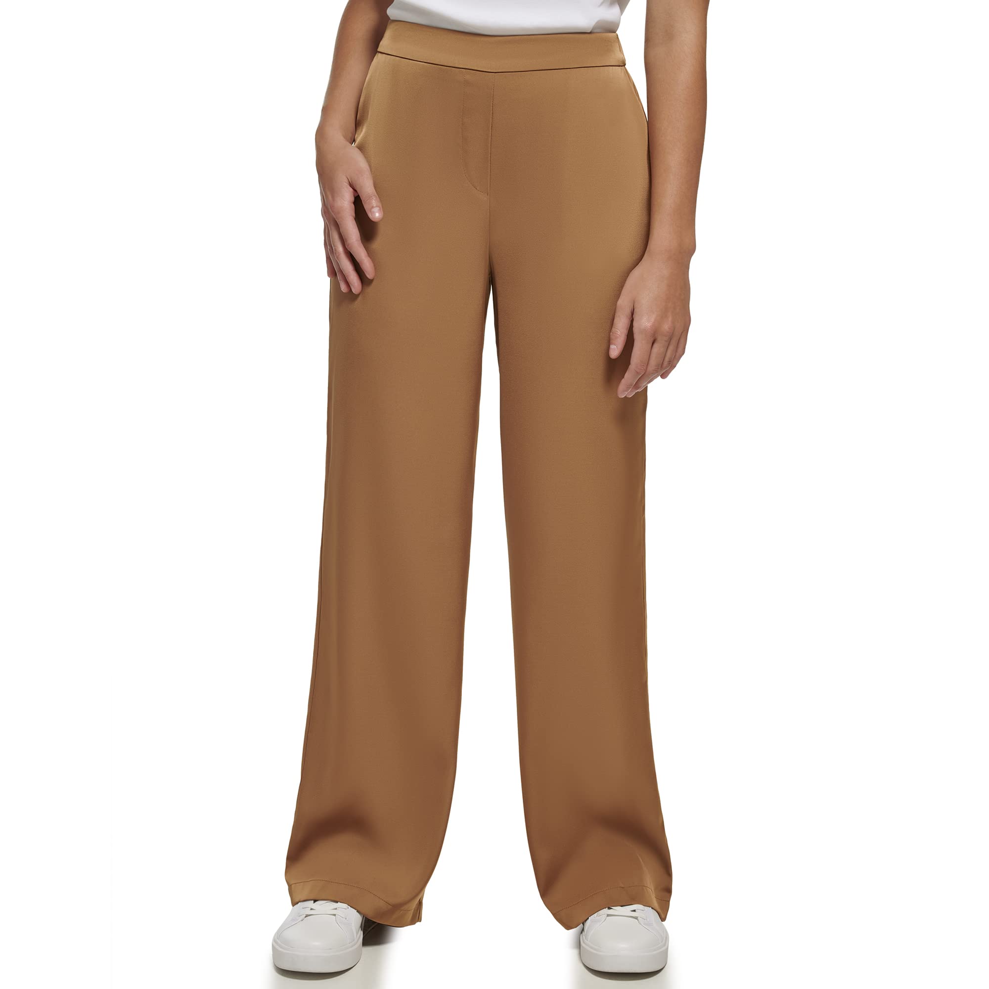 Calvin Klein Womens Wide Leg Satin Flowy Pant